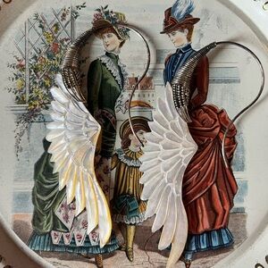 Mother of Pearl Wing Earrings - Iridescent White